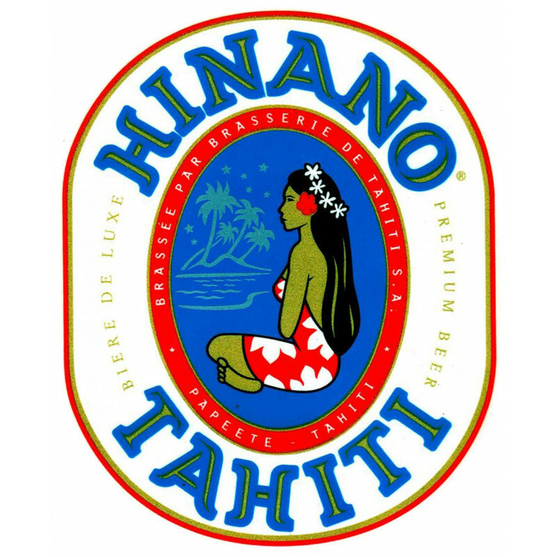 Grande Adesivo Ovale Hinano Vahine Tahiti Logo