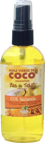 Huile Vierge de Coco au Curcuma (Rea Tahiti)
