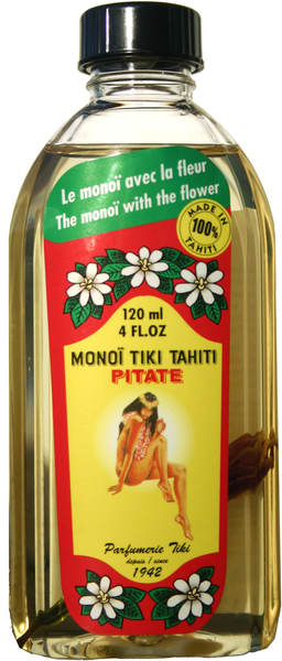 Monoi Tahiti Gelsomino (Pitaté) con fiori di Tiaré - 120ml - Tiki